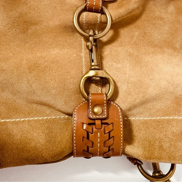 Coach Women s Rare Vintage Fringe Beige Suede Bag W Brass Findings #10401 - Picture 13 of 16